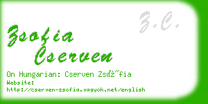 zsofia cserven business card